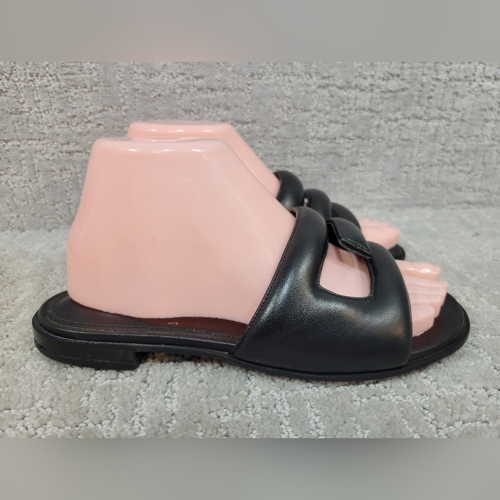 GIVENCHY G Logo Women's size 37 Black Slip On Leather Sandals - Picture 9 of 14